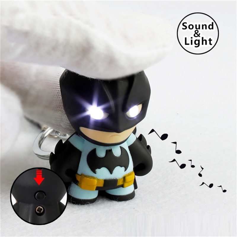 Dreamdreaming.id Gantungan Kunci Batman Dengan Lampu Senter Led + Suara