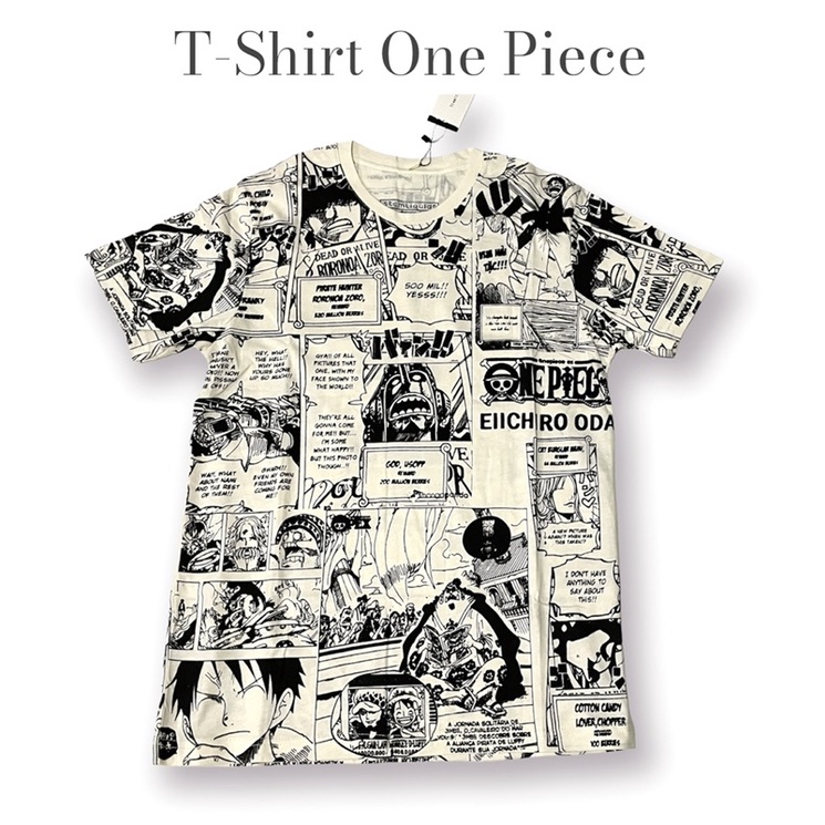 Kaos Distro Printing One Piece Komik Pria Wanita/ Kaos Motif Anime Printing Distro