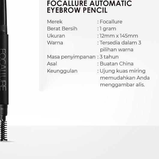 ❃ FOCALLURE Eyebrow Pencil Waterproof pensil alis 3 Colours (100% Original, Certified) ❀