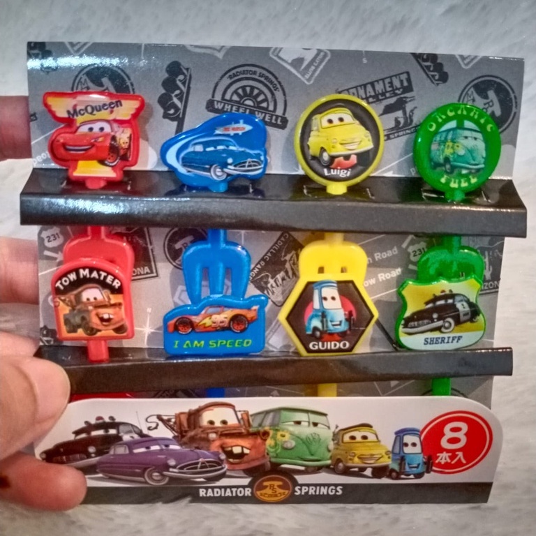 Tusuk Bento Disney Cars Tusukan buah Disney Jepang Food Picks Cars Garpu Buah Tema Kendaraan