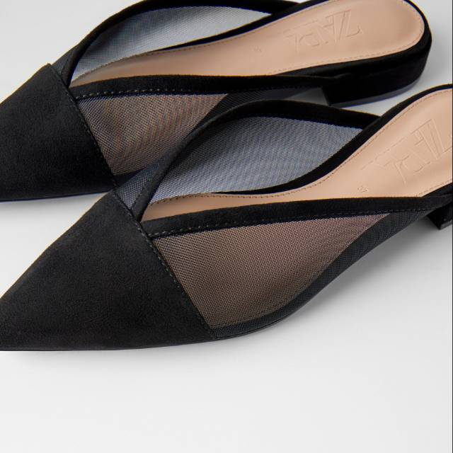 Zara Flat Mesh Mules