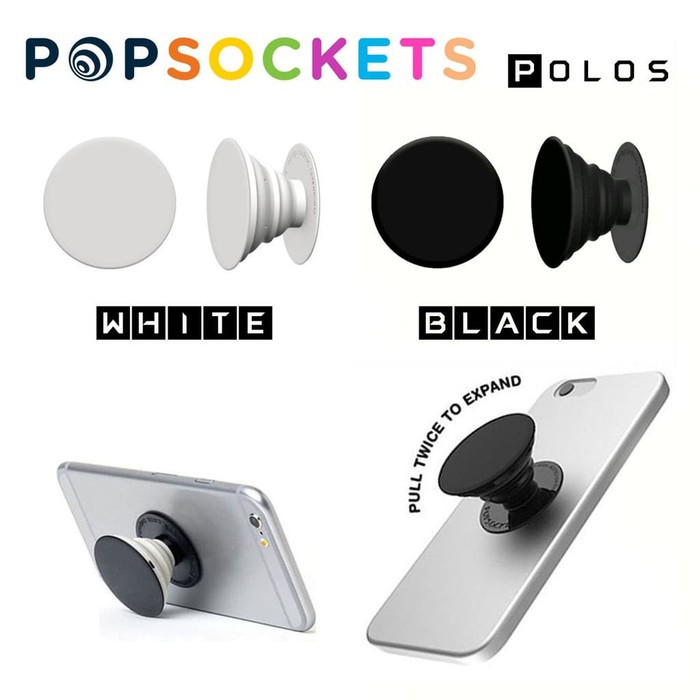 POP SOCKET POLOS HITAM DAN PUTIH