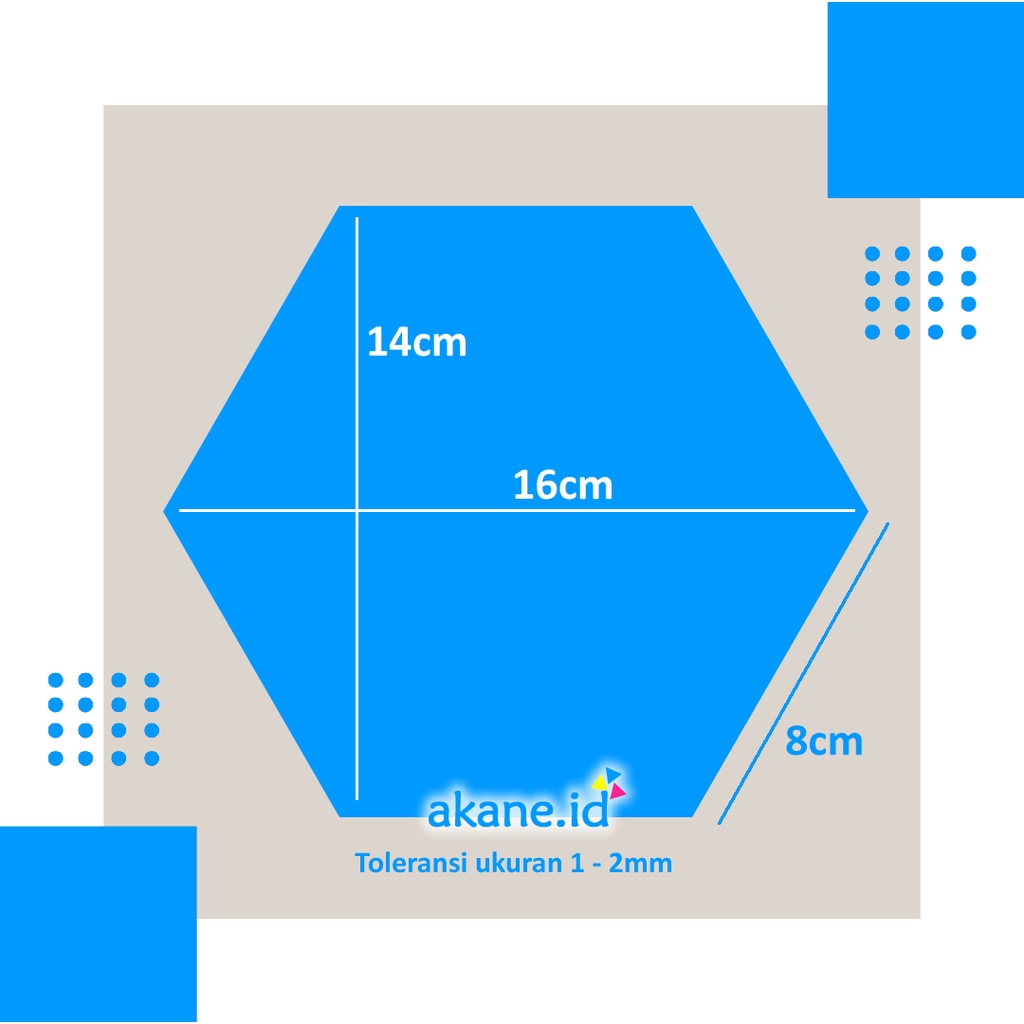 Kaca Cermin Dinding Tempel Hexagonal 16x14cm-2