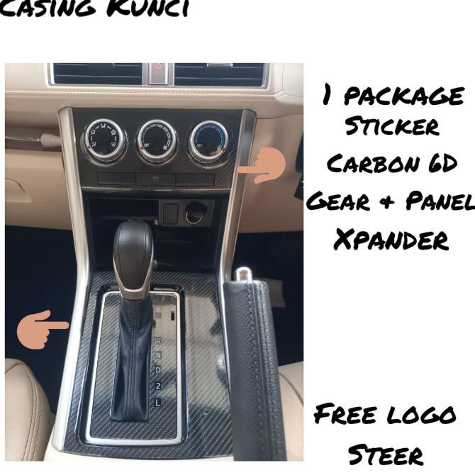 BARU Sticker Carbon 6D xpander cross livina stiker Gear automatic AC panel - Transparan BEST SELLER