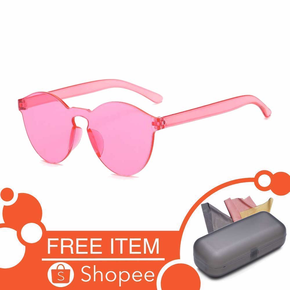 Anti UV Sunglasses Eye Cat [ Pink ] Kacamata Pria &amp; Wanita - ISL FREE BOX KACAMATA