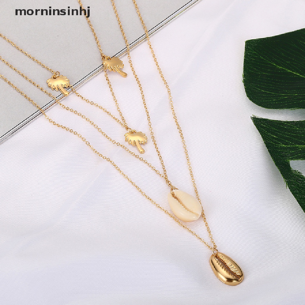 Mor Kalung Boho Multilayer Aksen Kerang Lautrumbai Untuk Wanita