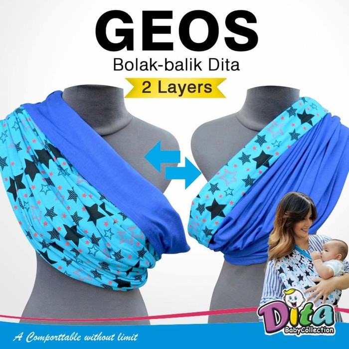 Gendongan dita2 layer/ gendongan kaos/ geos/ gendongan bayi