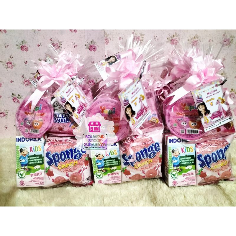 Mini snack Hemat || Snack ultah serba pink || Paket ultah anak || Bingkisan snack ultah murah