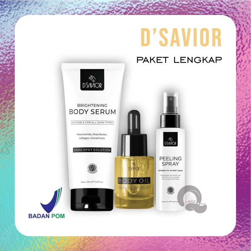 DSavior Body Whitening Serum Pemutih Kulit Badan D Savior Pencerah Tubuh Permanen D'Savior