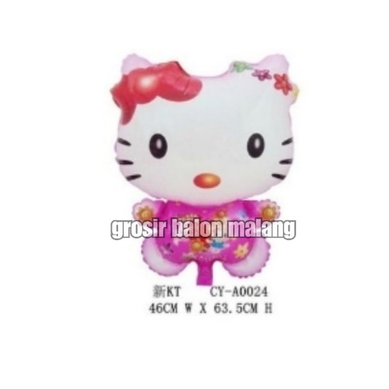 balon foil karakter hello kitty cat kucing pita pink