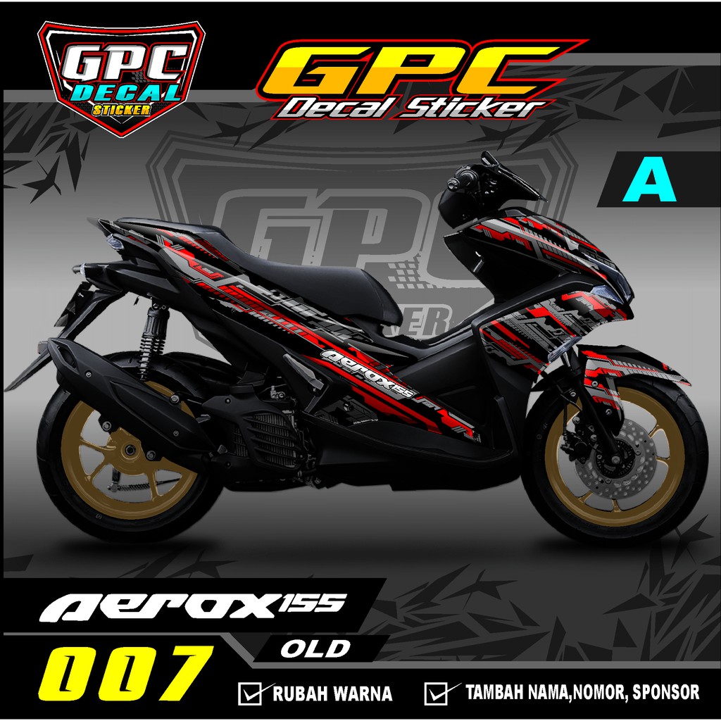 Decal Sticker Variasi Fullbody Yamaha Aerox 155 Old 007-Dekal Stiker Aerox Desain Techno GPC