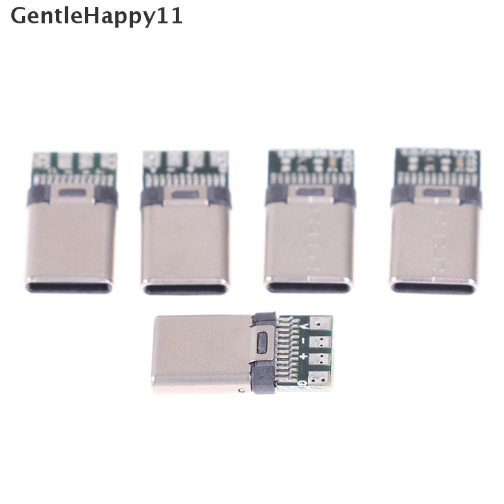 Gentlehappy 5 / 10Pcs Konektor Kabel USB 3.1 Tipe C Male DIY