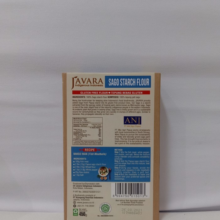 

hbt204tt Javara - Tepung Sagu (Gluten Free) - 500 Gr Da01D100