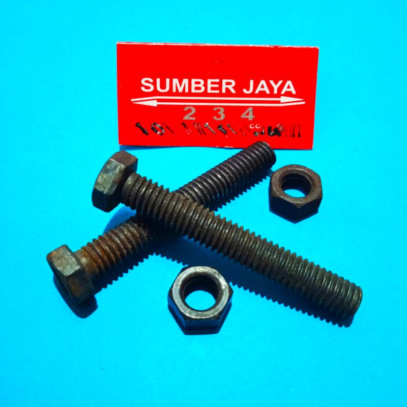 Baut mur UNC 3/8 x 2  1/2 TERMURAH