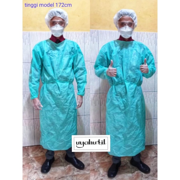 surgical gown disposable apd panjang / baju steril anti virus termurah / uyahutil
