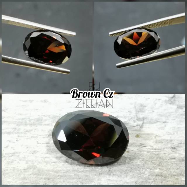 A5 Quality Permata Brown Cubic Zirconia Diamond Cut Super Quality