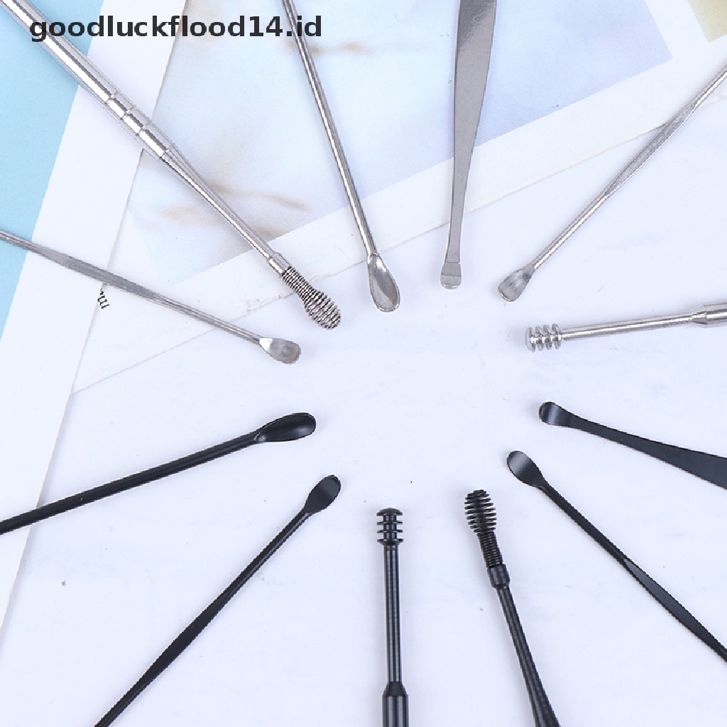 [OOID] 6Pcs Portable Ear Cleaner Set Ear Wax Remover Ear Curette Earpick Cleaning Tool ID