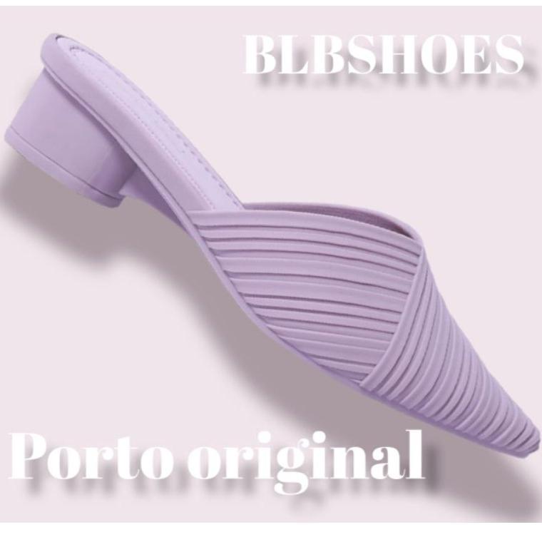 {LBP.19Au22ᴸ} Sendal selop depan tertutup Porto BSVnyaman,wedges karet wanita kekinian motif