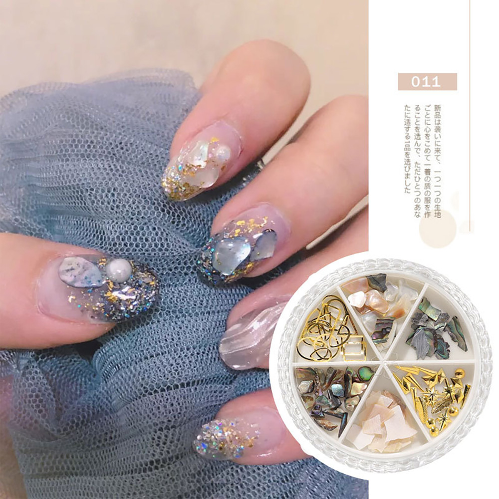 MXBEAUTY DIY Nail Art Decoration Shell Flakes Manicure Butterfly Nail Sequins 3D Glitter Laser AB Drill Shaped Rivets Shiny Nail Rhinestones