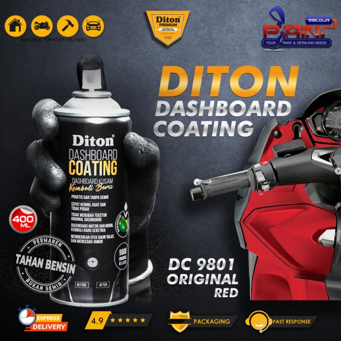 Cat Semprot DITON PREMIUM Dashboard Coating 400 ml - 9801 Original RED