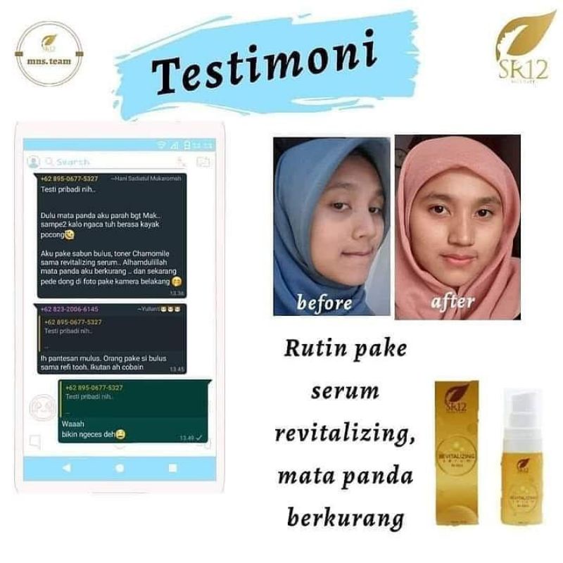 SR12 Revitalizing Serum Colagen Atas Bopeng Bekas Jerawat Lingkar Hitam Mata Panda Melembabkan dan Mencerahkan Kulit Wajah