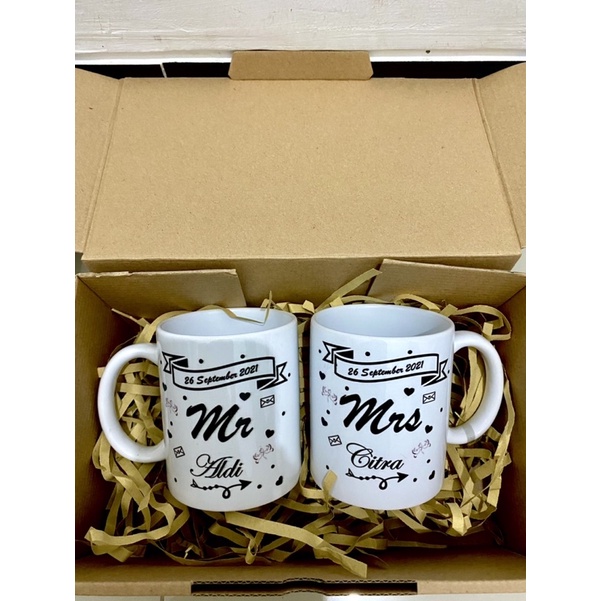 mug hadiah, mug hampers , kado pernikahan