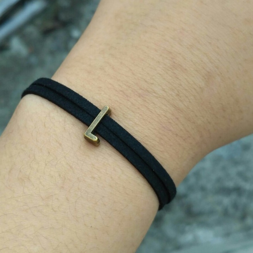  A sampai M HITAM GELANG  INISIAL HURUF Shopee Indonesia