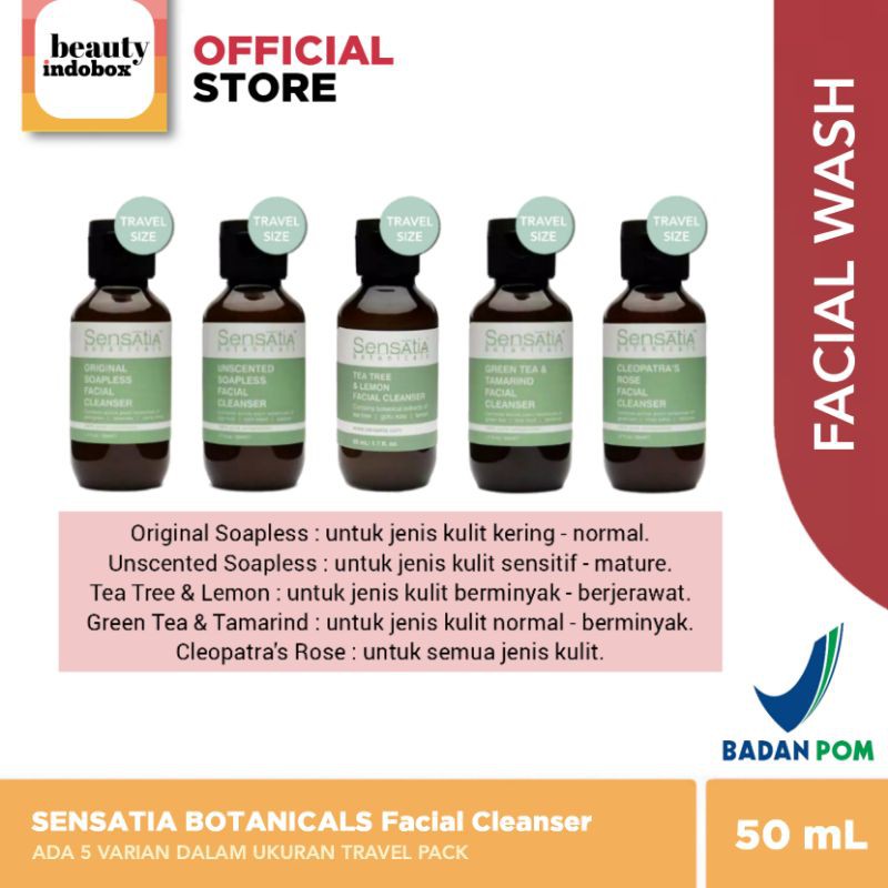 SENSATIA BOTANICALS Facial Cleanser travel size - Original Unscented Teatree Tamarind Cleopatra