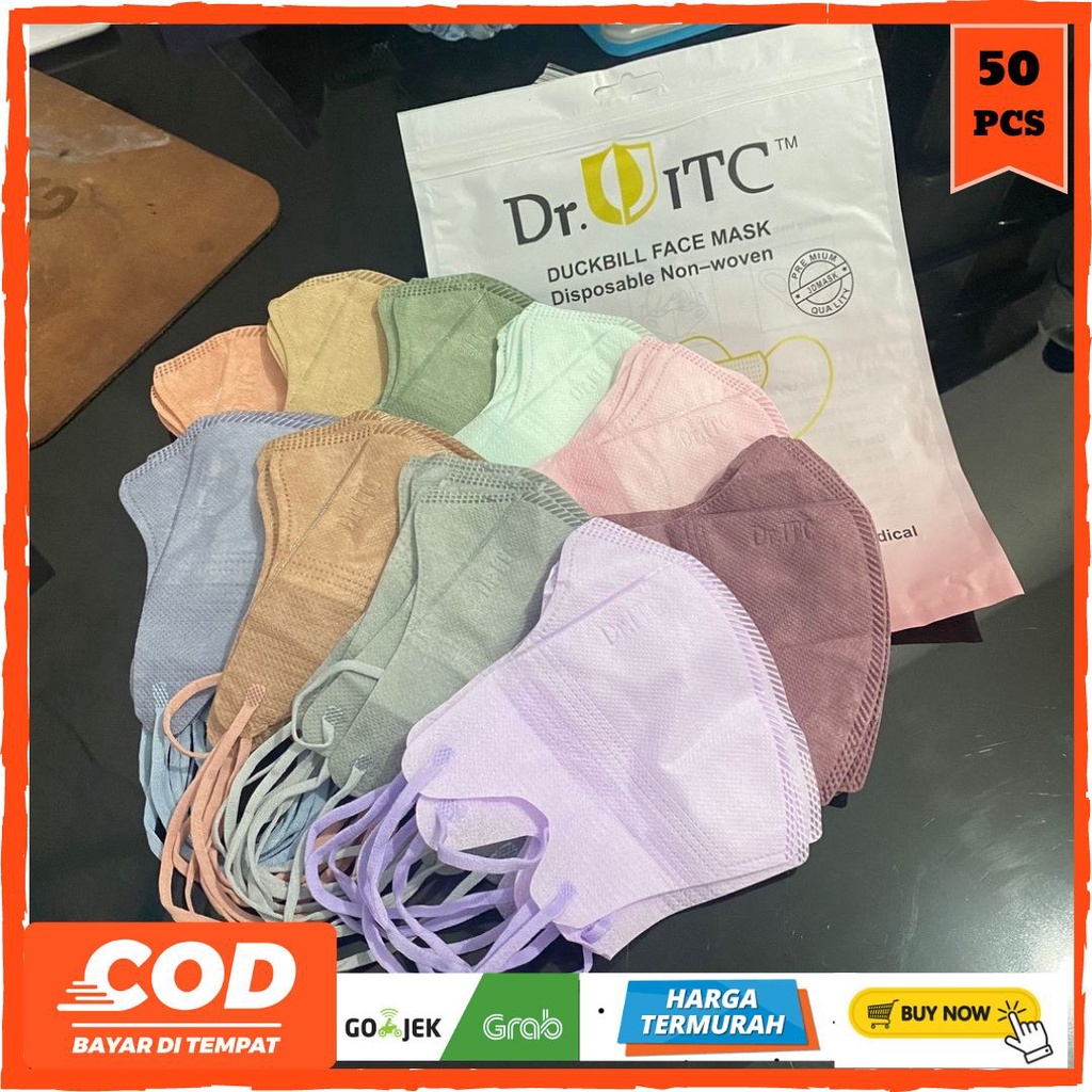 DUCKBILL DR.ITC 50PCS/MASKER DUCKBILL/DUCKBILL EMBOS/DUCKBILL WARNA/DUCKBILL MIX WARNA