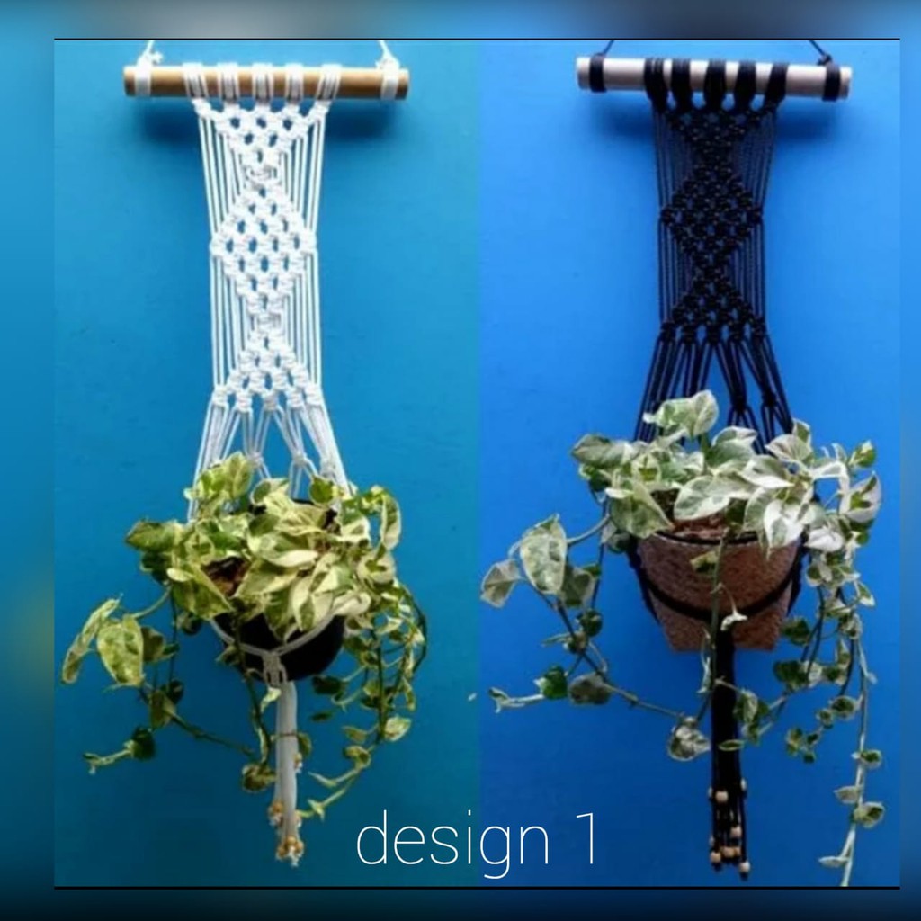 pot gantung tali macrame