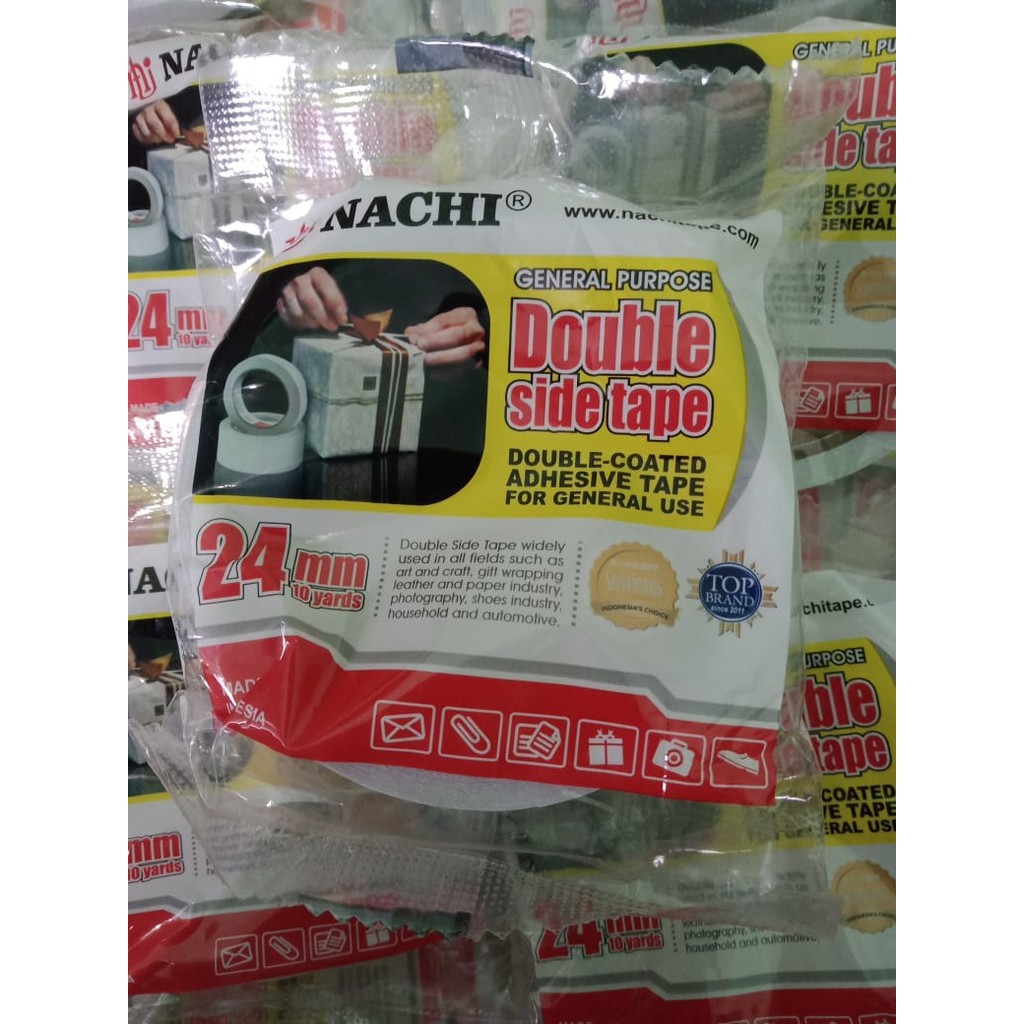 

ISOLASI / PLAKBAN NACHI DOUBLE TAPE NACHI 24 MM / PLAKBAN BOLAK BALIK / SOLATIP