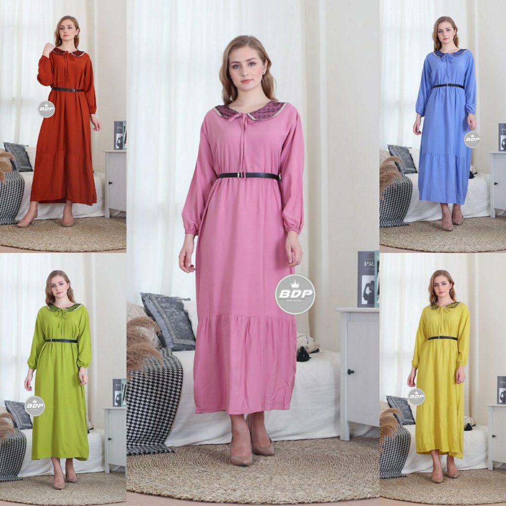 Dianputri - Daster Arab Zeema | Rayon Super Grade A | Resleting Depan Busui | Renda Milo Ori-8