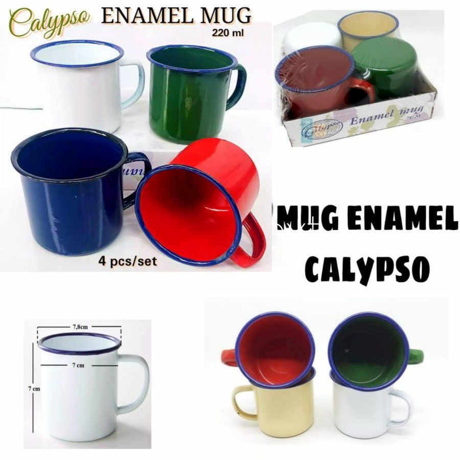 mug jadul 7cm gelas jadul mug enamel 7cm Cangkir Enamel Jadul CLP -SET