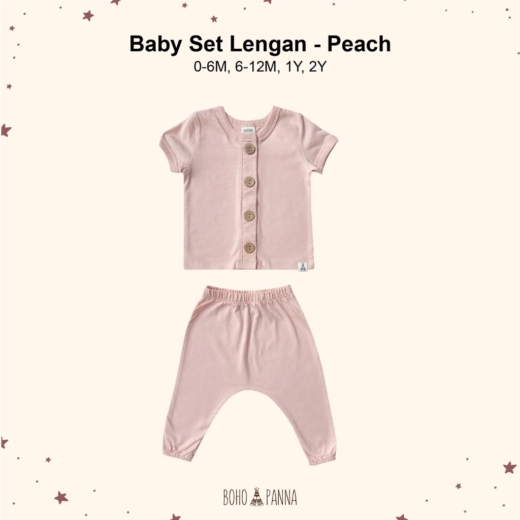 BOHOPANNA Baby Set Lengan Setelan Bayi Pendek Panjang Warna Polos