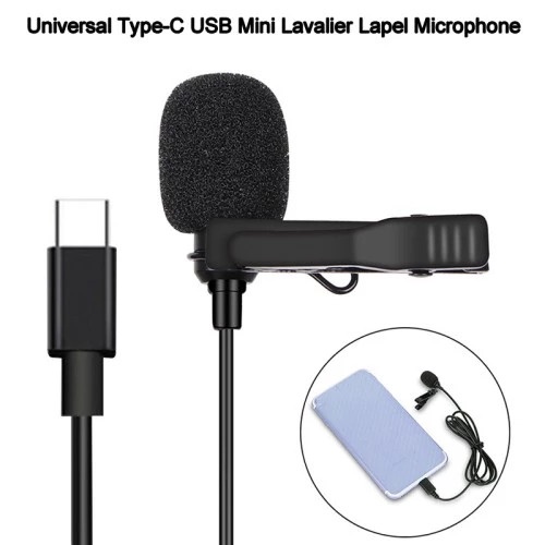 Trend-Microphone Lavalier Mic Clip On Type C 3.5mm jack tiktok zoom