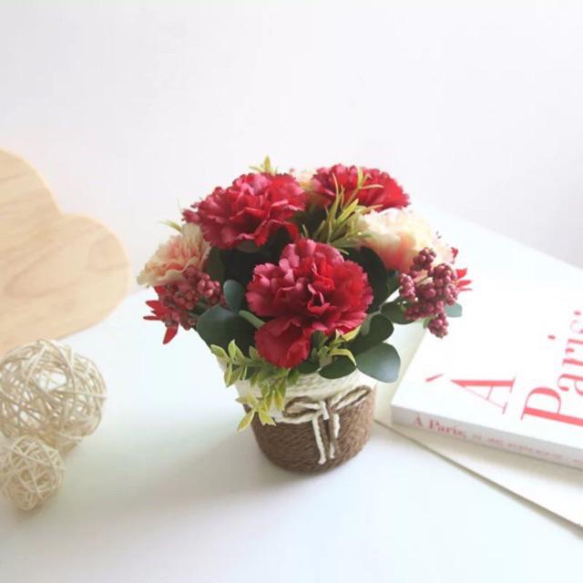 AM231 Bunga anyelir plastik / Bunga Plastik Artificial-Merah