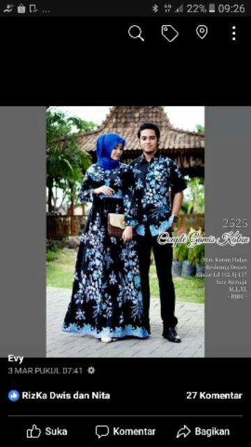 Wou Batik Couple Naifa Maura Couple - Sania Ruffle Batik Couple Ori Ndoro Jowi Dnt Garansi - Kg023