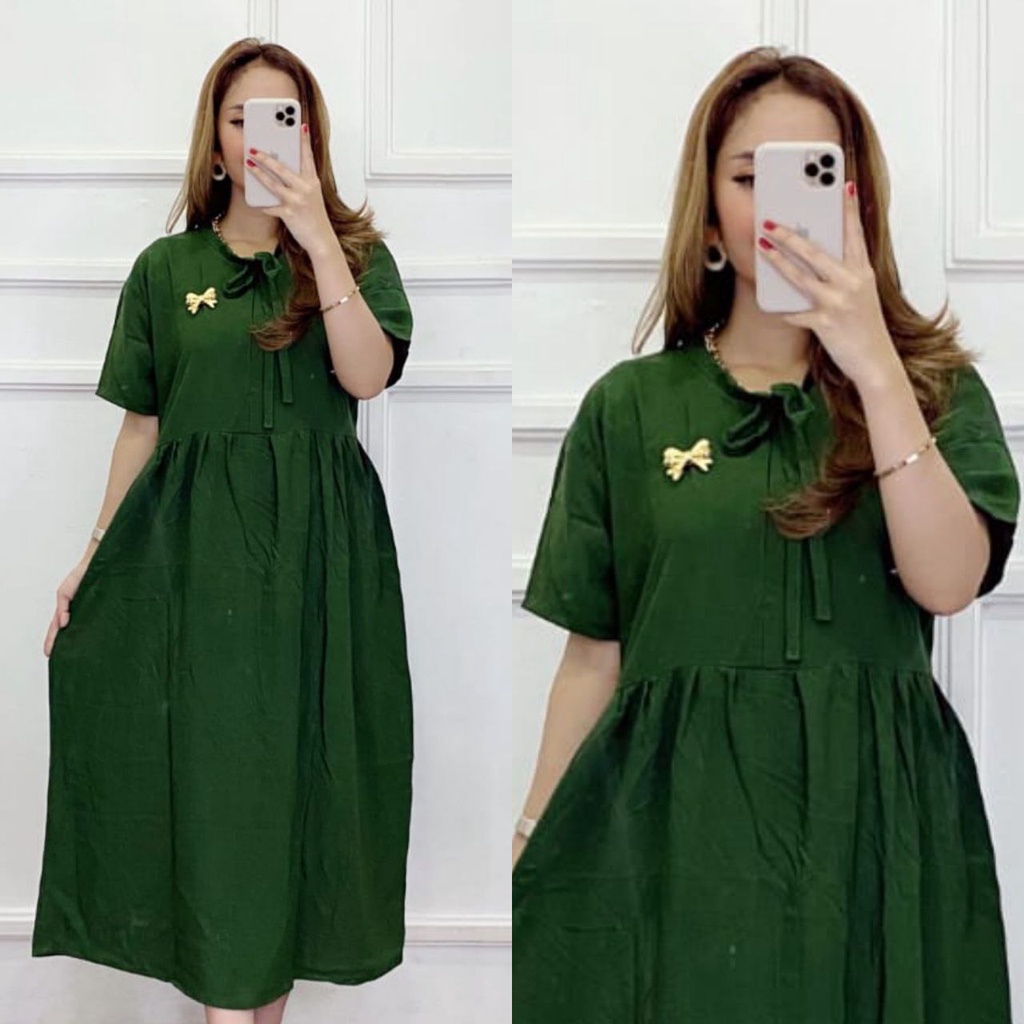 Dress Rayon Polos Home Dress Rayon Busui Daster Busui Resleting Leher Pita