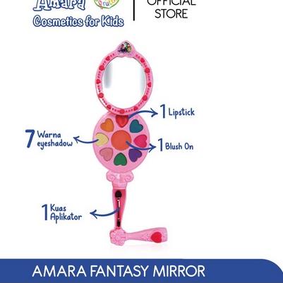 ♠ Amara Fantasy Mirror Beauty Bag Make Up Kit makeup anak lipstick eyeshadow bedak anak aman berbpom