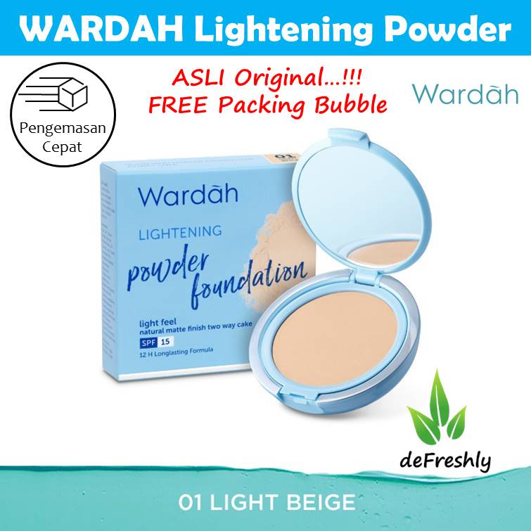 Wardah Lightening Powder Foundation Light Feel TWC Two Way Cake - 12gr