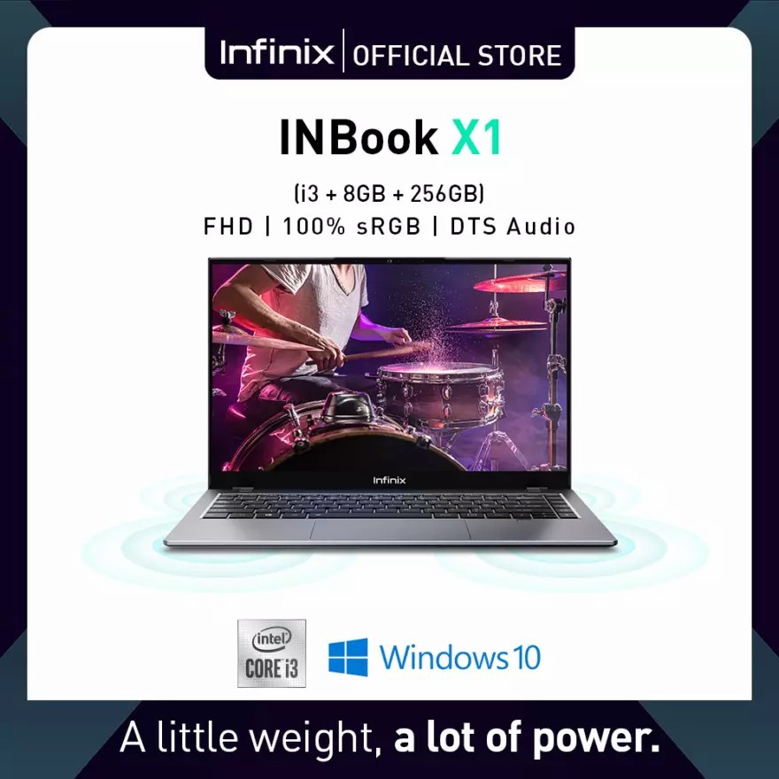 INFINIX laptop X1 core I3 8GB+256GB - Grey