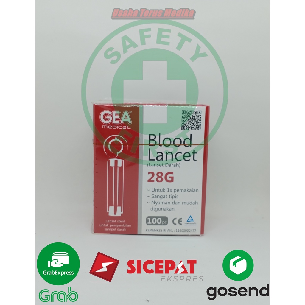 Jarum Lancet Gea 28G Blood Lancet isi 100 Pcs