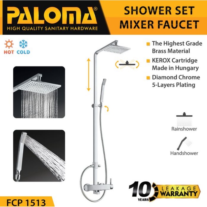 PALOMA FCP 1513 Shower Tiang Set Column Mandi Keran Kran Panas Dingin