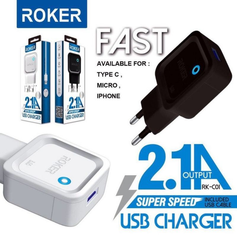 Roker Adapter Super Speed RK-C01 2.1A