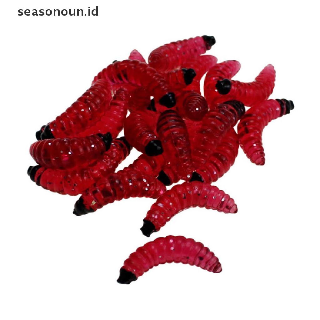 【seasonoun】 125Pcs Fishing Lure Lifelike Worm Maggot Grub Soft Bait Silicone Artificial Bait .