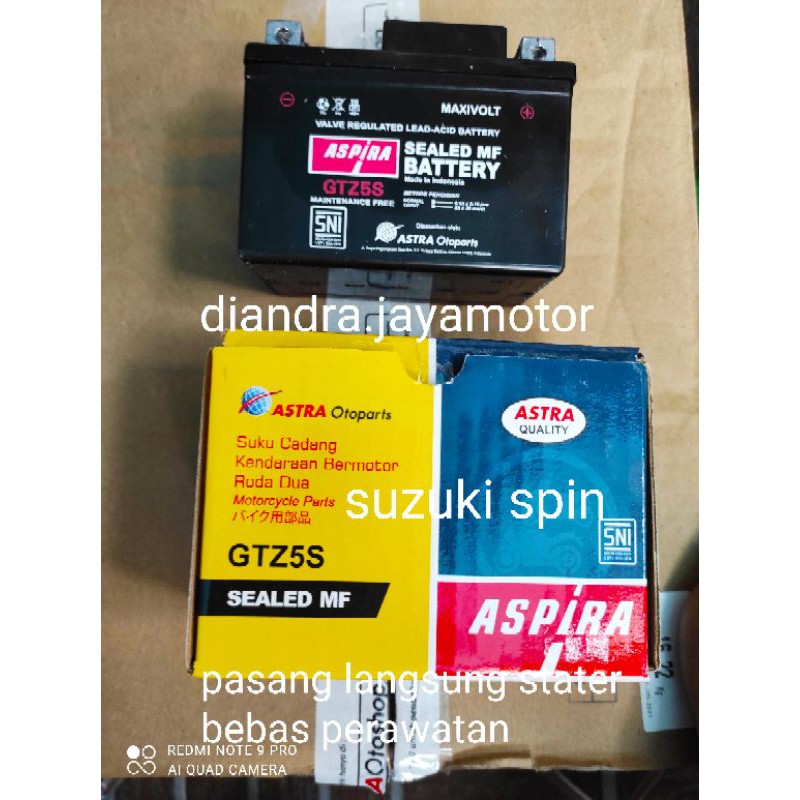 aki kering aspira suzuki spin 125 cc tingal pasang langsung stater