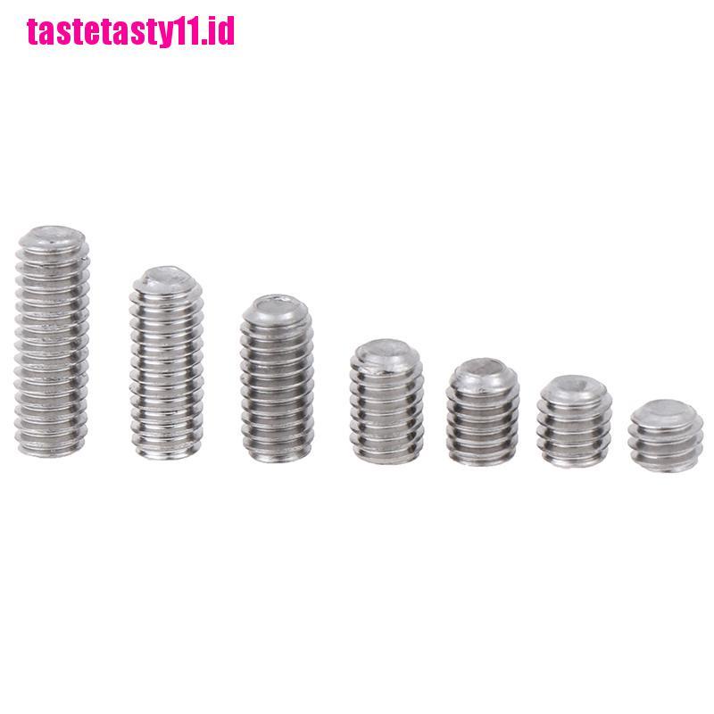 Set 50 Pcs Sekrup Hex Socket Tanpa Kepala Bentuk Cekung Bahan Stainless Steel M3 M4