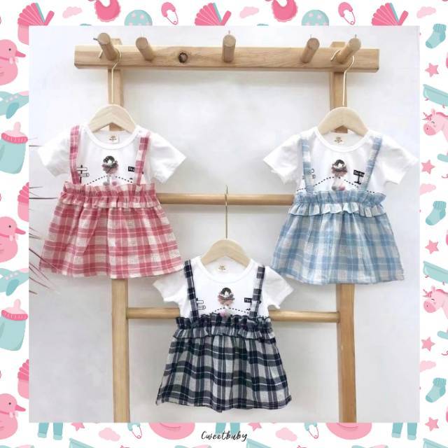 Dress bayi import  casual  baju  anak  bahan kaos katun adem 