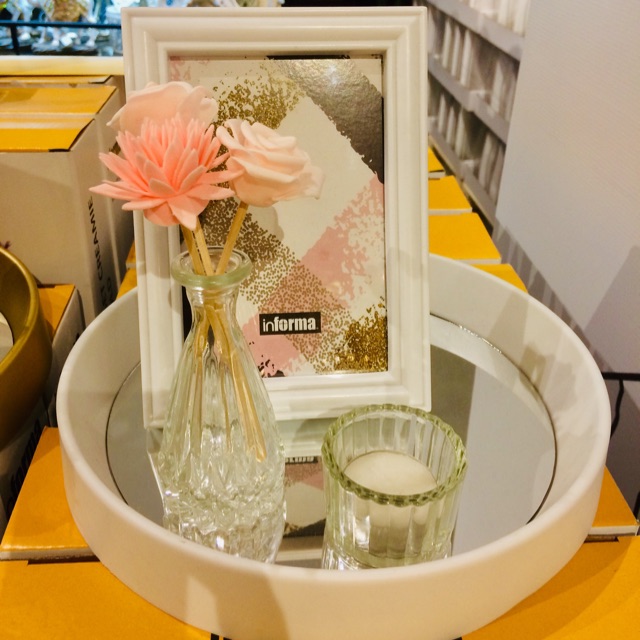 Deco plate chelse pink white 1 set hiasan meja informa 24x24x13cm/decor/ dekorasi meja/hiasan meja/h