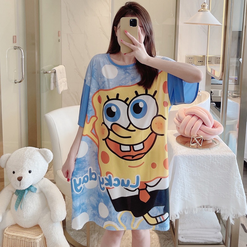 TELLY ➡️ 318 Baju Tidur Import Wanita Motif Kartun Imut Freesize Muat Sampai XXXL